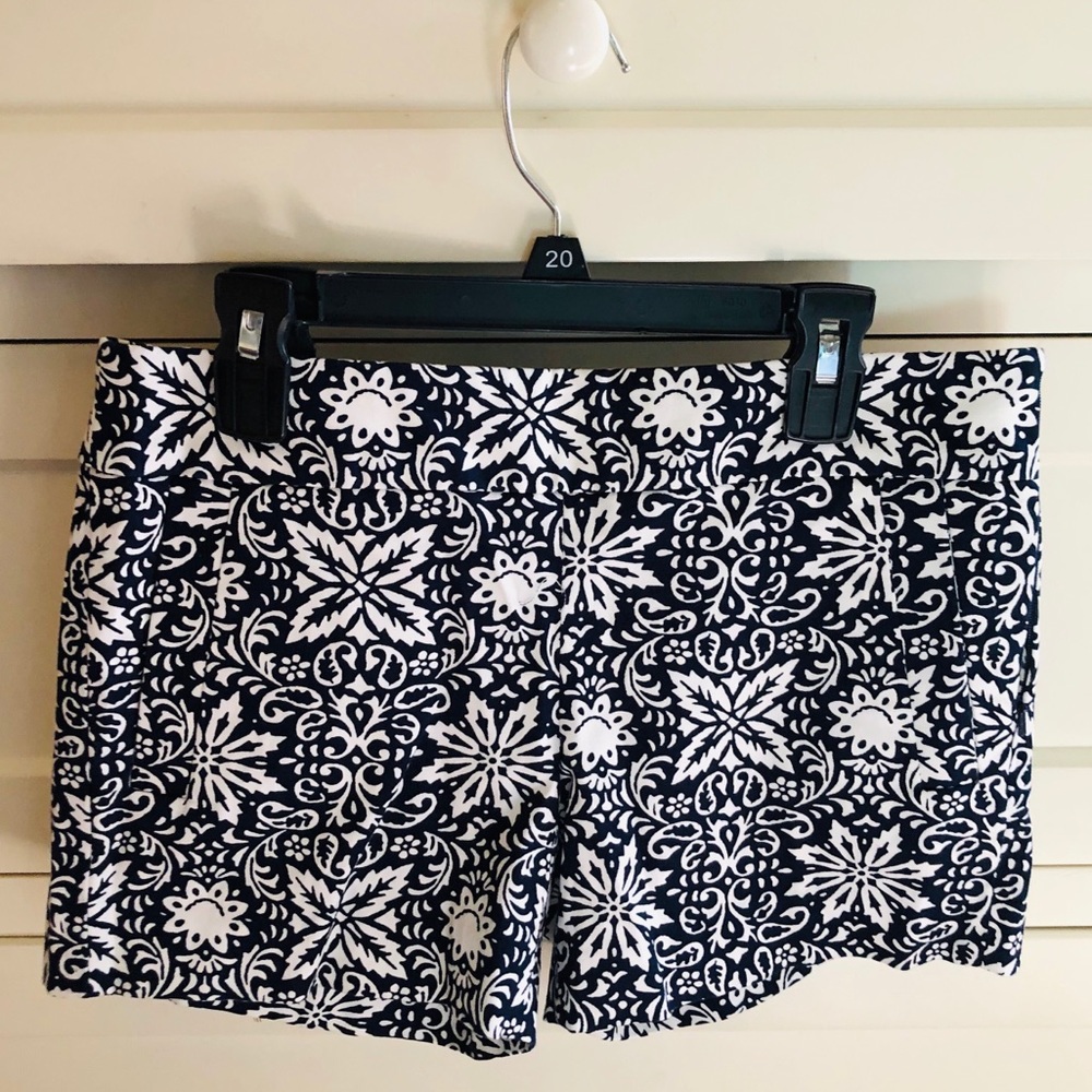 J. Crew floral print black white shorts like new-0